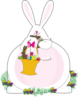 iCLIPART - Royalty Free Clipart Image of a Fat Bunny Eating Easter ...