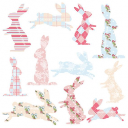 Shabby Chic Bunny Rabbit Silhouette Clipart | patterns | Pinterest ...