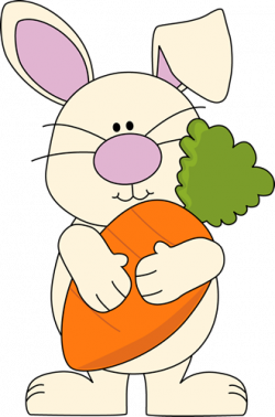 bunny art | Bunny with Giant Carrot - white bunny rabbit holding a ...