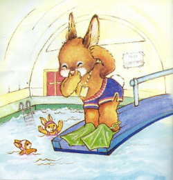 Bunnies Swim | children & cute critters | Pinterest | Illustrations ...