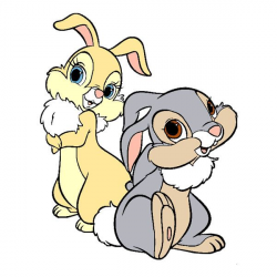 Thumper, Thumper's sisters and Miss Bunny Clip Art via Polyvore ...