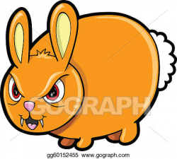 Vector Art - Nasty mean bunny rabbit animal . Clipart Drawing ...