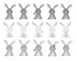60% OFF SALE Clipart Easter Bunny Clip Art Woodland Clipart Animal ...