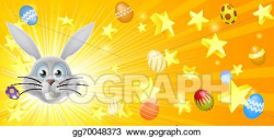 Vector Stock - White easter bunny banner. Clipart Illustration ...