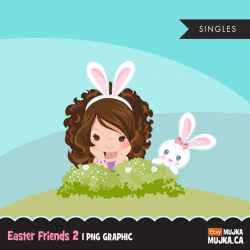 Easter bunny clipart, cute characters, egg hunt, scavenger ...