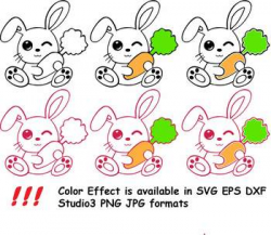 Easter Bunny Clipart Silhouette Glitter Rabbit carrot Egg Hunt ...