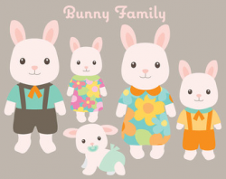 Cute Hand Drawn Bunny Rabbit Clipart Digital Bunny Clipart