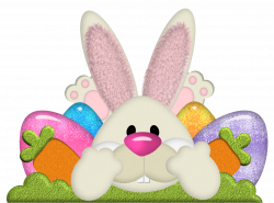 Easter Bunny with Eggs Transparent PNG Clipart | Gallery ...