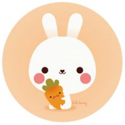 Bunny clipart kawaii - Pencil and in color bunny clipart kawaii