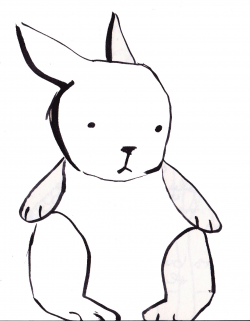 Drawing Of Rabbit Simple Bunny Clipart Line Drawing - Pencil And In ...