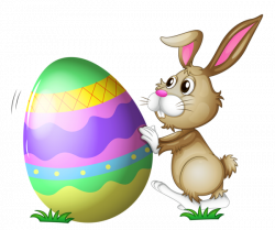 Easter Bunny With Egg Transparent PNG Clipart