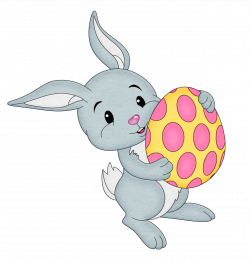Easter Bunny with Yellow Egg Transparent PNG Clipart | Gallery ...