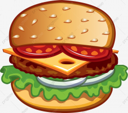 Layered Burger, Burger Clipart, Hamburger, Western PNG ...