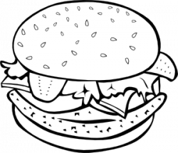 Chicken Burger (b And W) Clip Art at Clker.com - vector clip art ...
