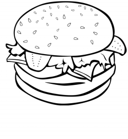 Burger Clipart Black And White - The Best Burger In 2018