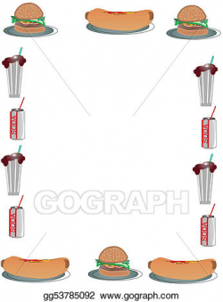 EPS Illustration - Hamburger and hotdog background. Vector Clipart ...