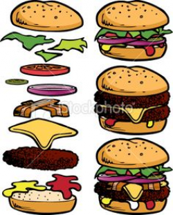 Burgers and sandwiches ingredients on chalkboard vector ...