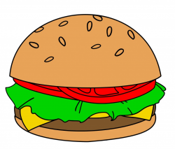 Burger clipart transparent background - Pencil and in color burger ...