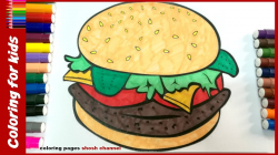 coloring pages burger sandwich drawing pages ,learn colors fast 4 ...