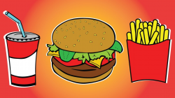 Draw Color Paint Burger, Soft Drink And French Fries Coloring Page ...