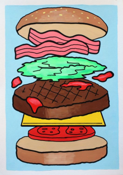 Burger Deconstructed' Pop Art Painting On A4 Pa | Artfinder