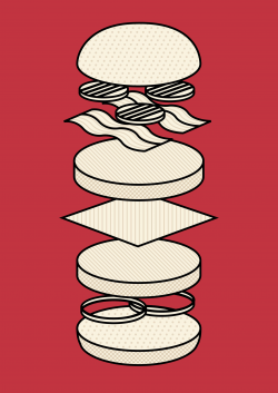 Deconstructed burger Illustration. Freelance graphic designer ...