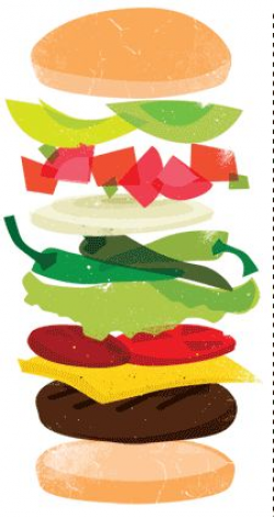 Burger by: Nicolo Gomez | Art | Pinterest | Burgers, Illustrations ...