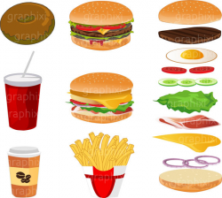 Burger Clipart, Burger Clipart, burger vector, clipart Commercial ...