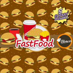 Fastfood Clipart + Digital Paper : 