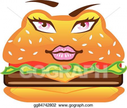 Vector Illustration - Hamburger with eyes . Stock Clip Art ...