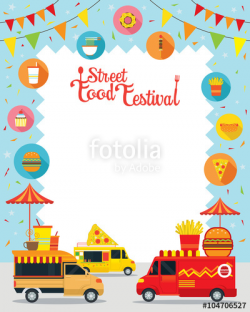Food Truck, Street Food Festival Poster, Frame, Food and Drink ...