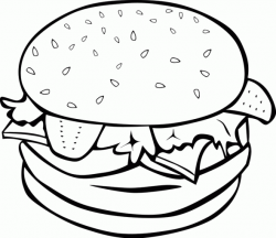 Line Drawing :: Clip Art :: Burger | ผลไม้ | Clip art ...