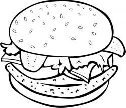 Chicken Burger (b And W) clip art Free vector in Open office drawing ...