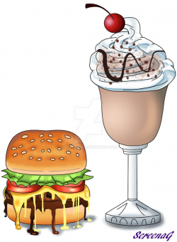 BBQ Burger and a Milkshake by SereenaG on DeviantArt