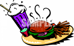 Clip Art Picture of a Burger, Fries and a Milkshake - foodclipart.com
