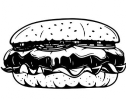 Burger Clipart Black And White - The Best Burger In 2018