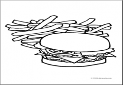 Hamburger Fries Coloring, plain hamburger coloring page mcdonalds ...