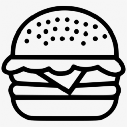 Burger Clipart Outline - Burger Hamburger Icon Png ...
