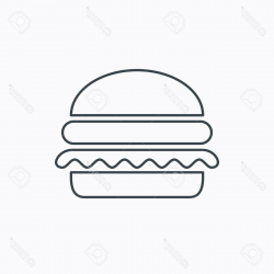 Best 15 Burger Clipart Outline Image - Vector Art Library