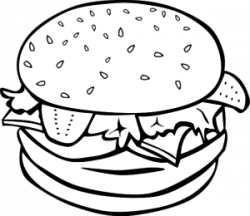 Burger clipart outline - Pencil and in color burger clipart outline