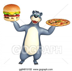 Stock Illustration - Cute bear cartoon character with burger and ...