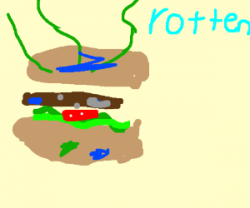 rotten burger - drawing by Malaaxx