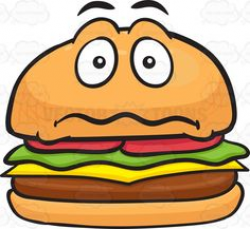 Hamburger With A Scared Face That'S Sweating | Hamburgers
