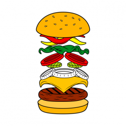 Burger Anatomy - Burgers - T-Shirt | TeePublic