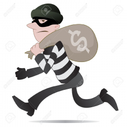 Scary clipart robber - Pencil and in color scary clipart robber