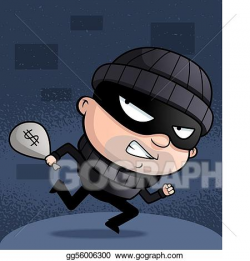 EPS Vector - Burglar running. Stock Clipart Illustration gg56006300 ...