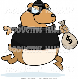 Clip Art of a Pet Hamster Robbing a Bank by Cory Thoman - #44