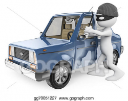 Stock Illustration - 3d white people. car thief. Stock Art ...
