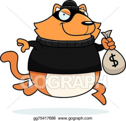 Vector Stock - Cartoon cat burglar. Clipart Illustration gg75417686 ...