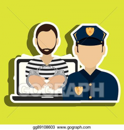 Vector Stock - Police criminal burglar design. Clipart Illustration ...